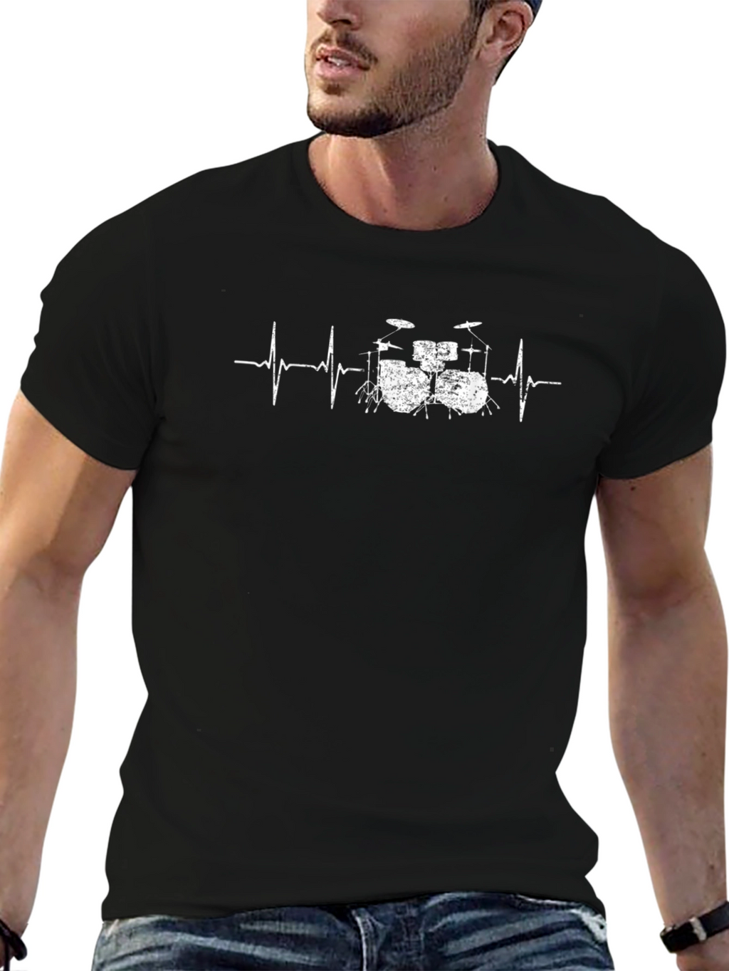Drum Heartbeat T-Shirt - Musician Style