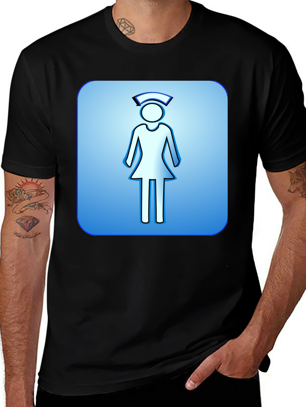 Nurse Symbol Graphic T-Shirt - Comfortable Cotton Blend