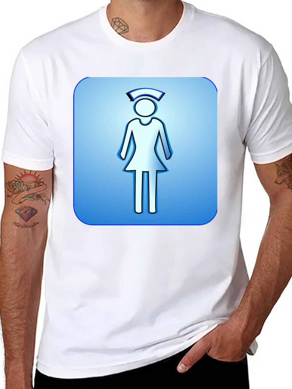 Nurse Symbol Graphic T-Shirt - Comfortable Cotton Blend