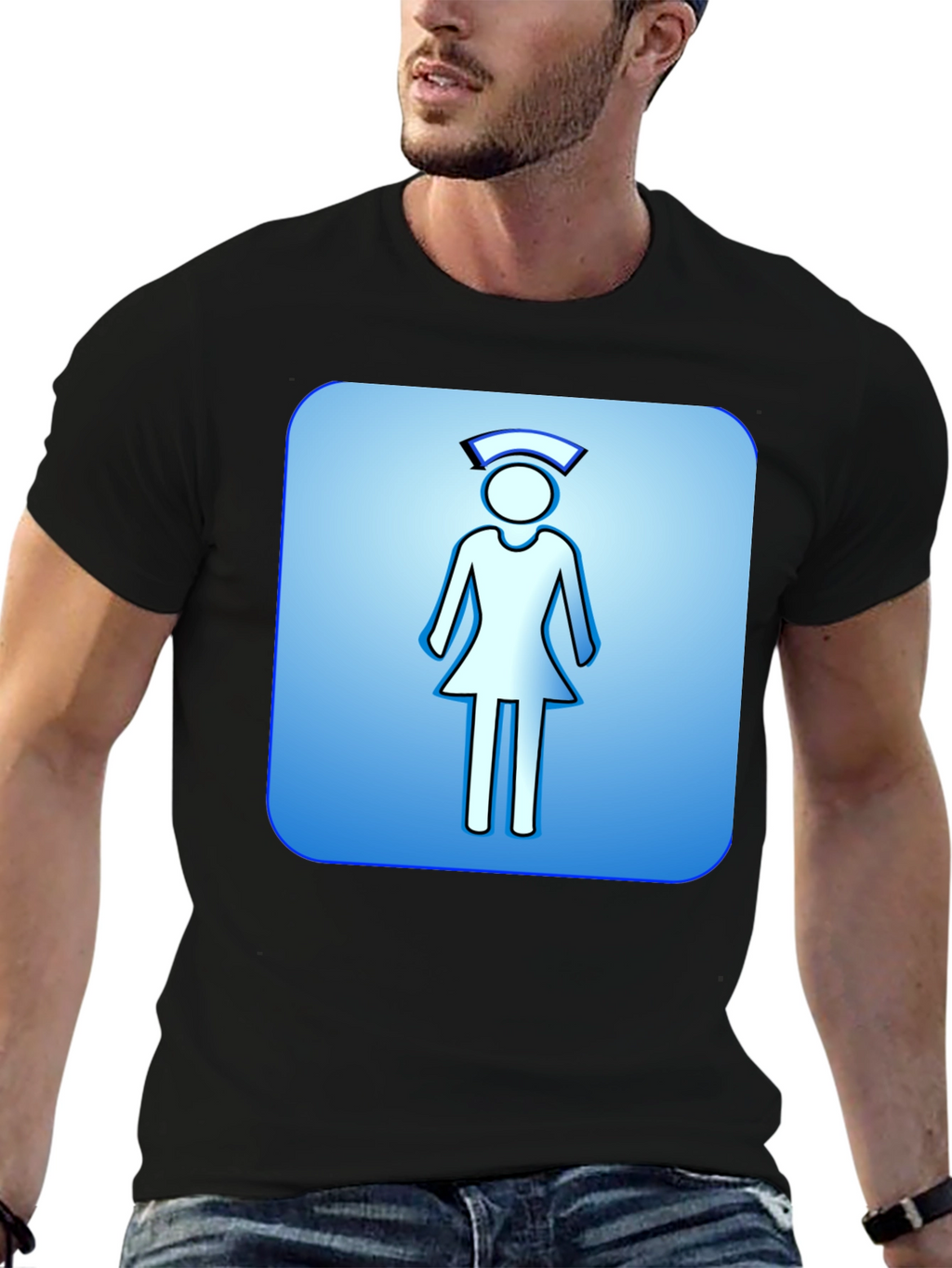 Nurse Symbol Graphic T-Shirt - Comfortable Cotton Blend