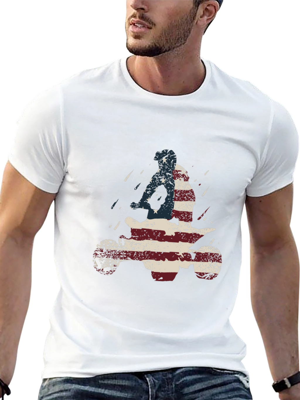 USA Flag ATV Rider T-Shirt