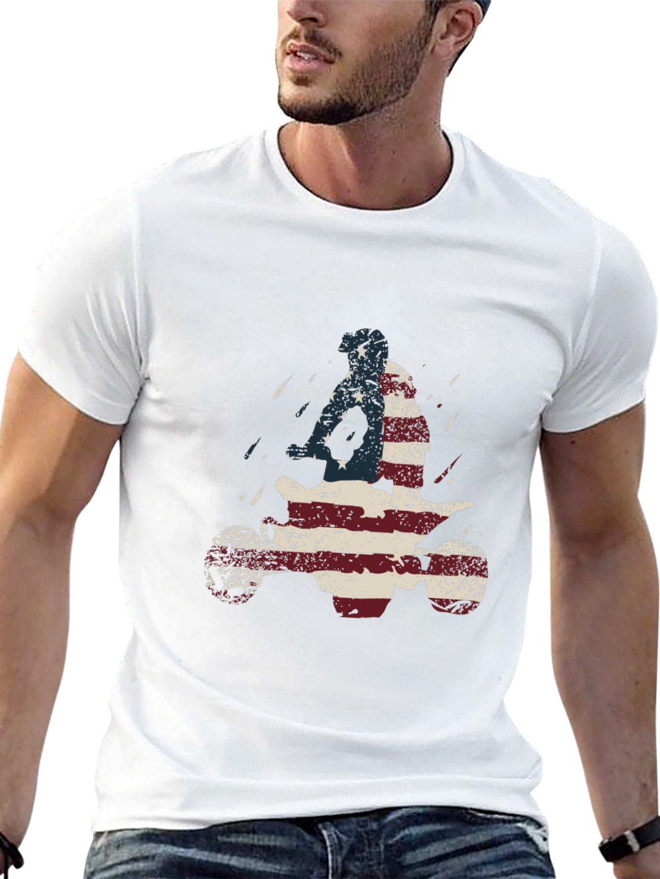 USA Flag ATV Rider T-Shirt