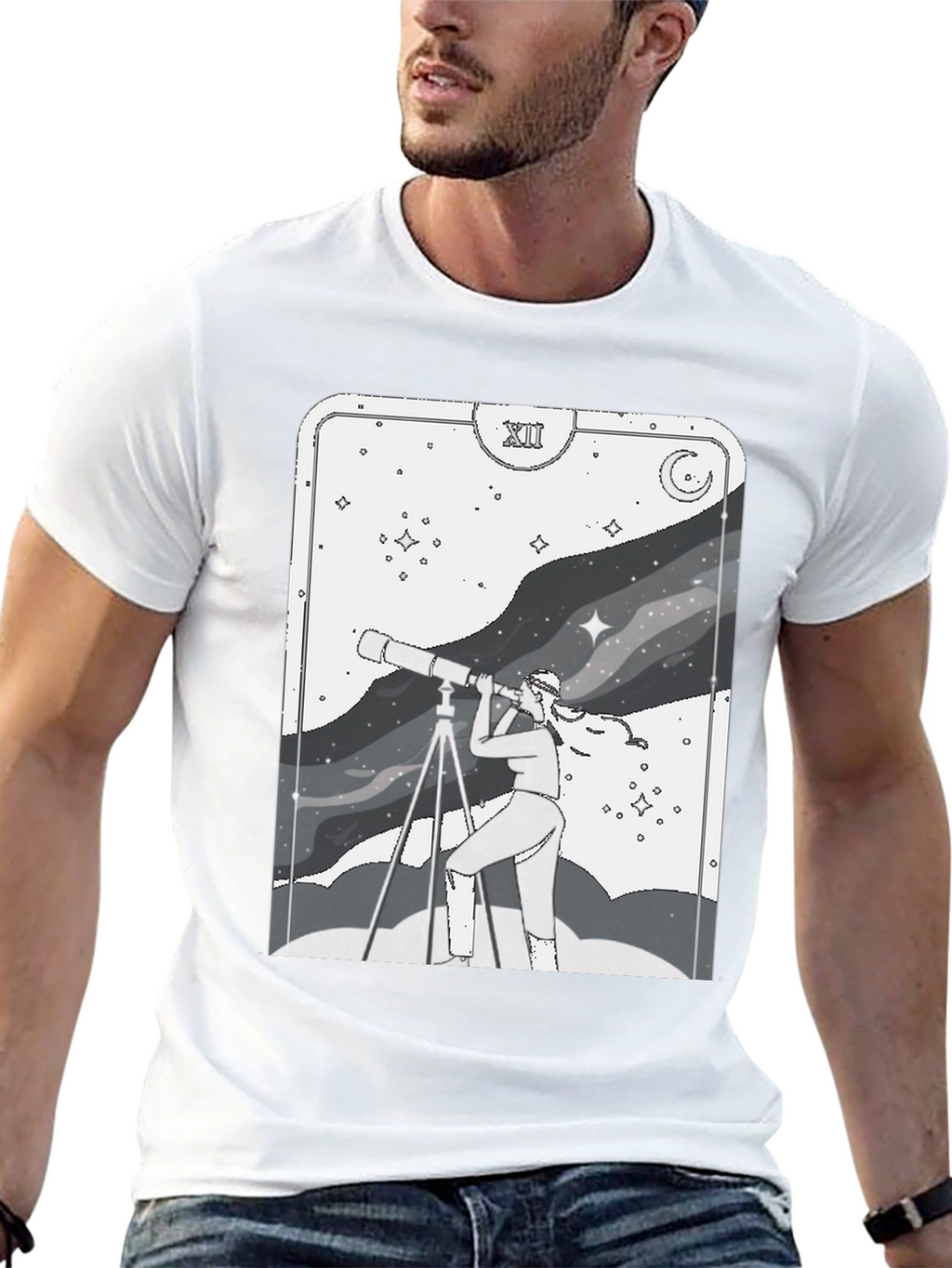 Celestial Explorer Graphic Tee - Unisex Stargazer Shirt