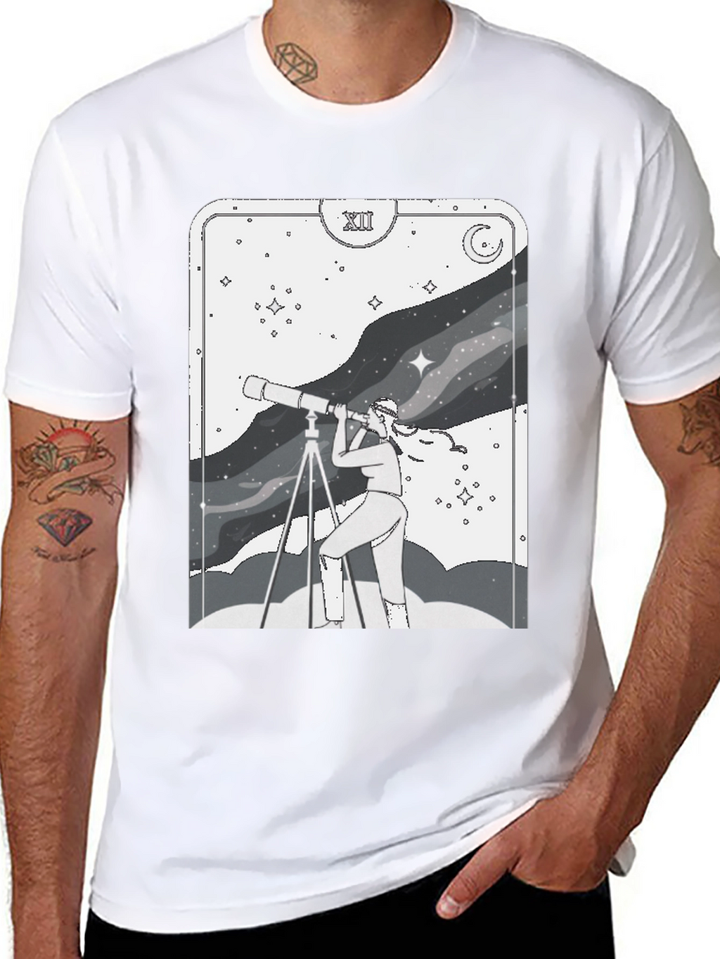 Celestial Explorer Graphic Tee - Unisex Stargazer Shirt