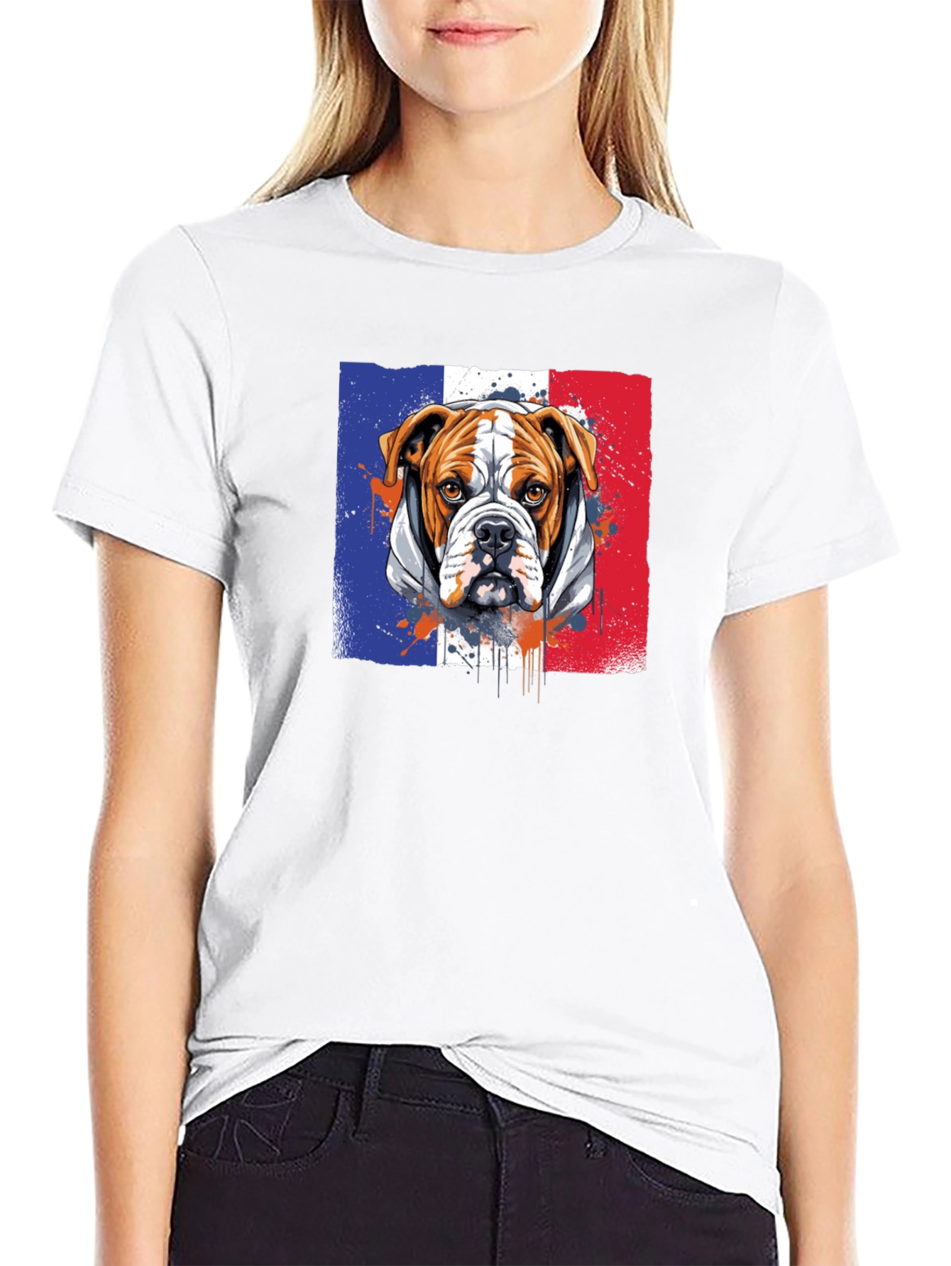 French Bulldog Flag Graphic T-Shirt