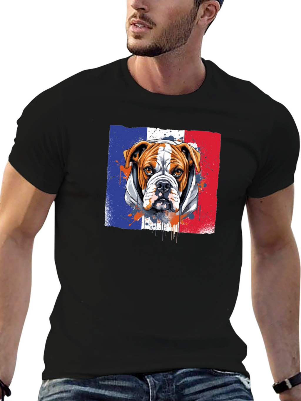 French Bulldog Flag Graphic T-Shirt