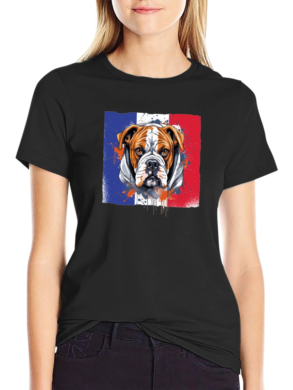 French Bulldog Flag Graphic T-Shirt