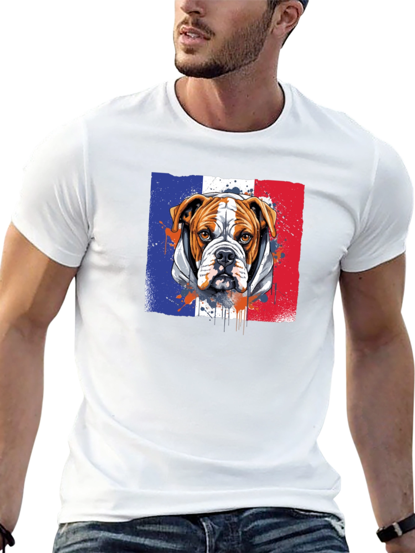 French Bulldog Flag Graphic T-Shirt