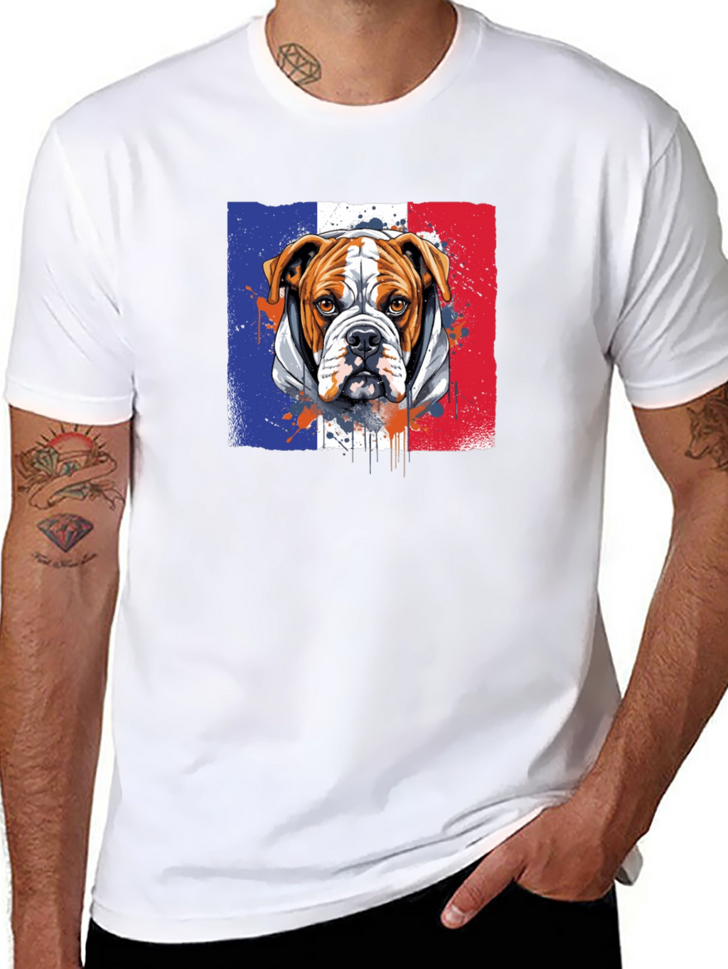 French Bulldog Flag Graphic T-Shirt