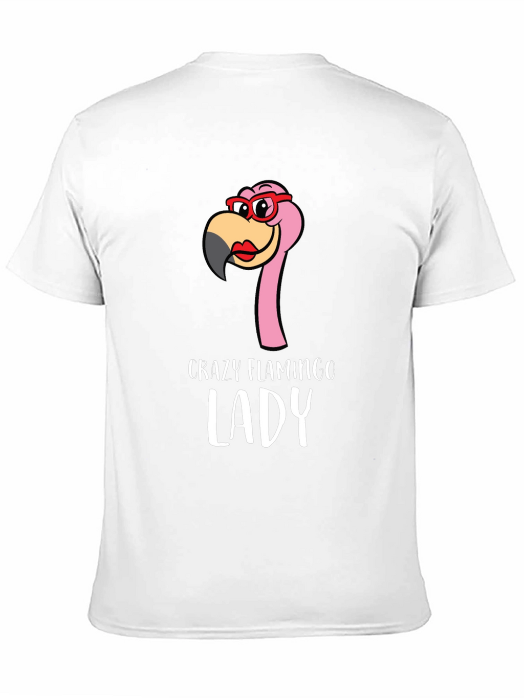 Crazy Flamingo Lady Graphic Tee - Novelty Shirt