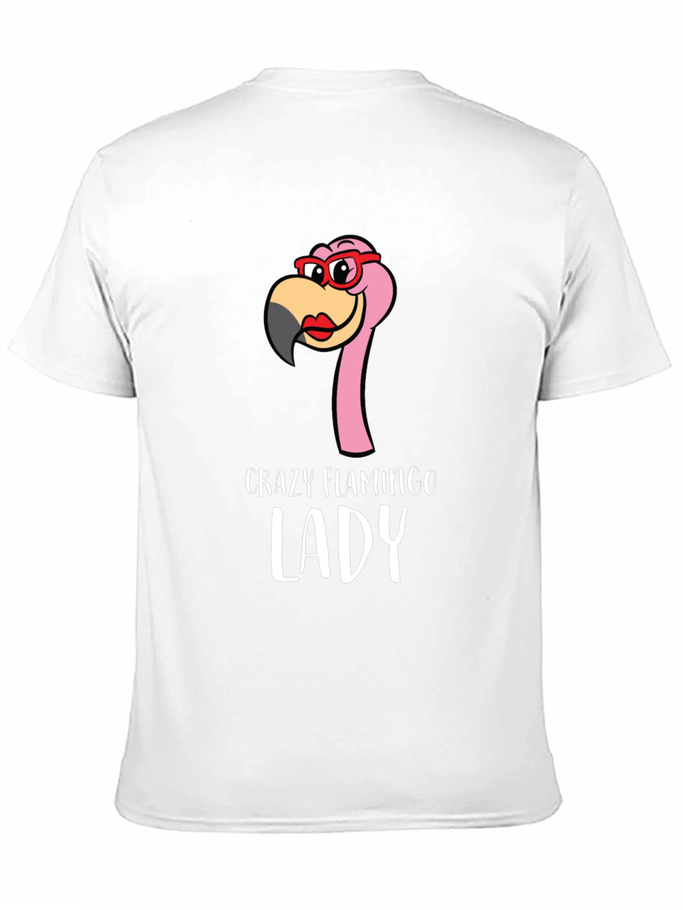 Crazy Flamingo Lady Graphic Tee - Novelty Shirt