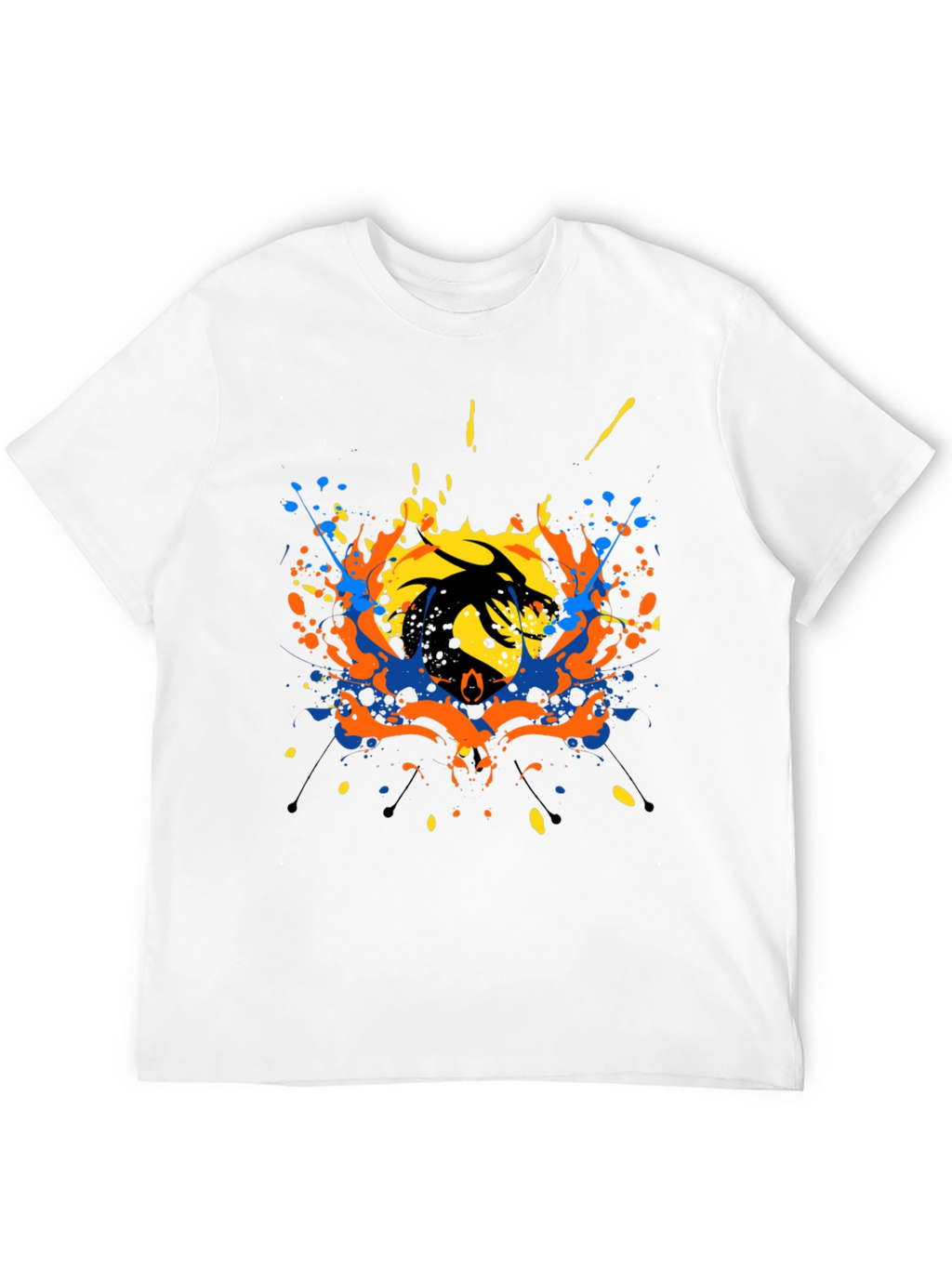 Abstract Dragon Graphic Black T-Shirt