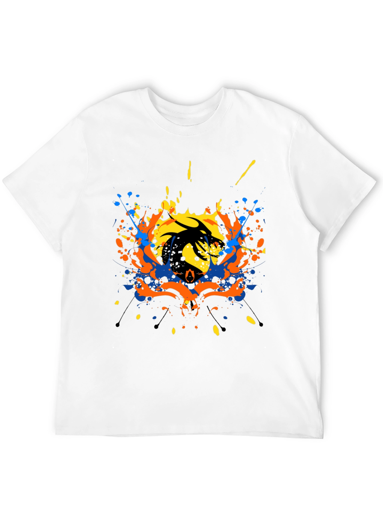 Abstract Dragon Graphic Black T-Shirt