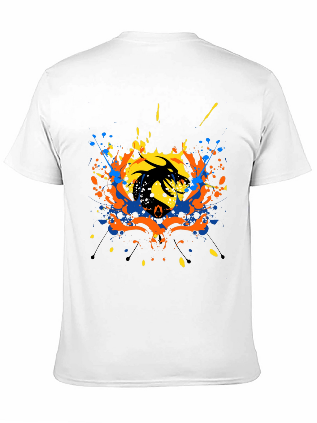 Abstract Dragon Graphic Black T-Shirt