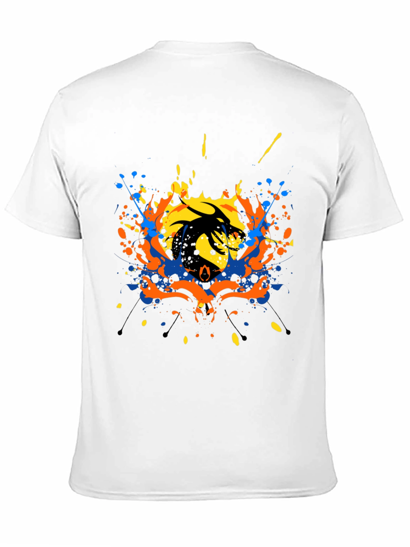 Abstract Dragon Graphic Black T-Shirt