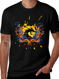 Abstract Dragon Graphic Black T-Shirt