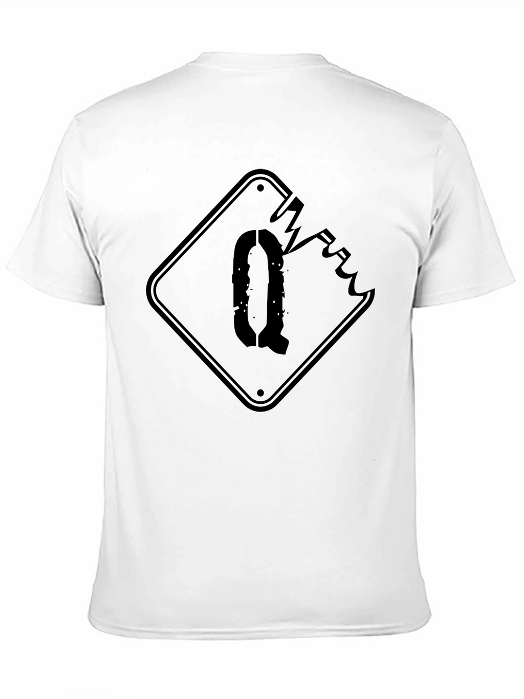 Distressed Q Graphic Black T-Shirt