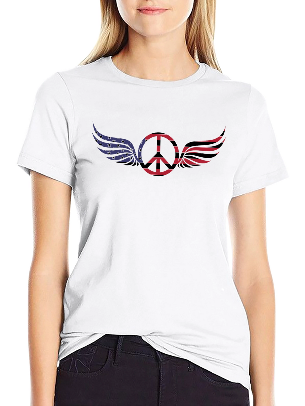 Patriotic Peace Wings Graphic Tee
