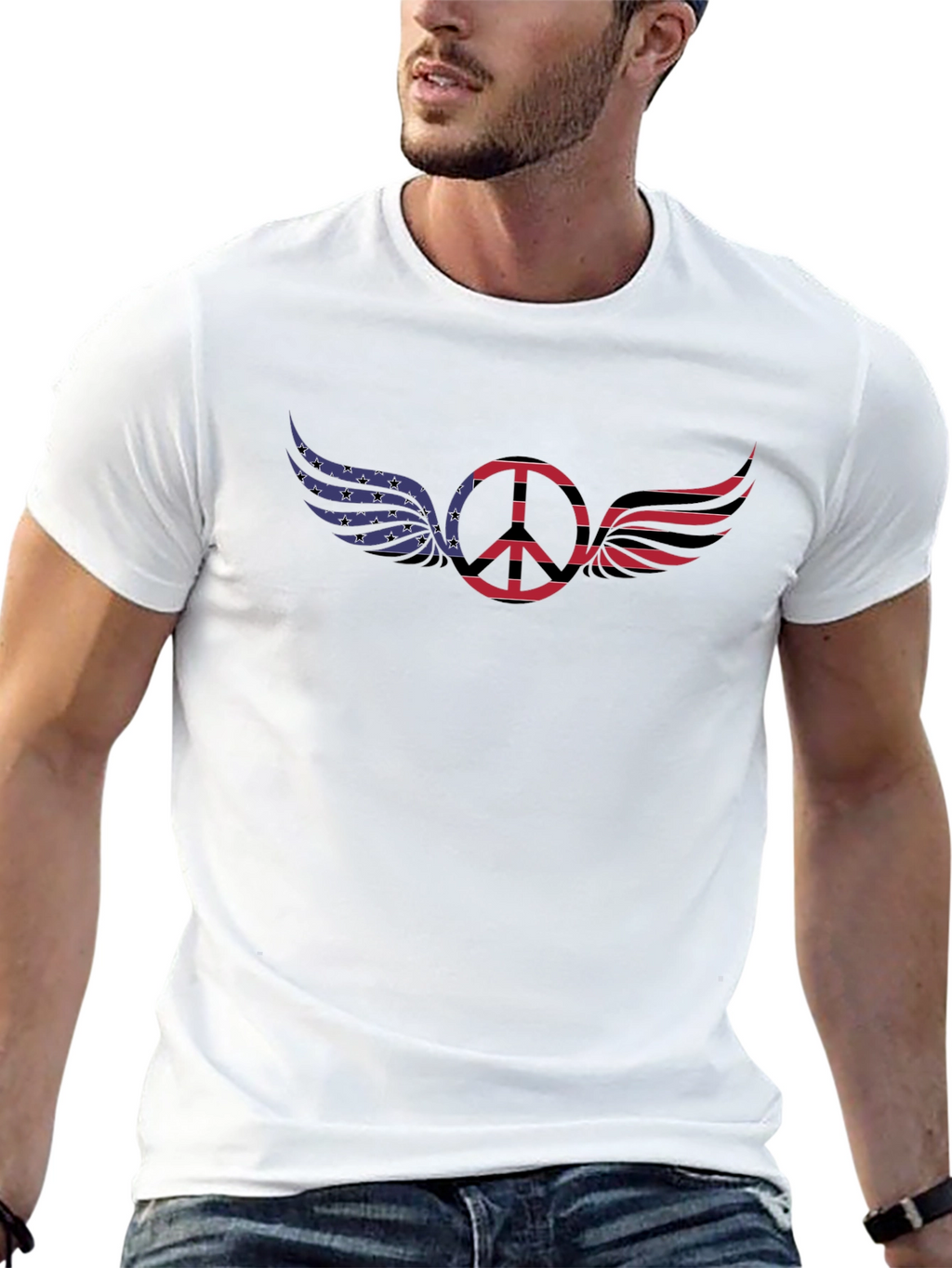 Patriotic Peace Wings Graphic Tee