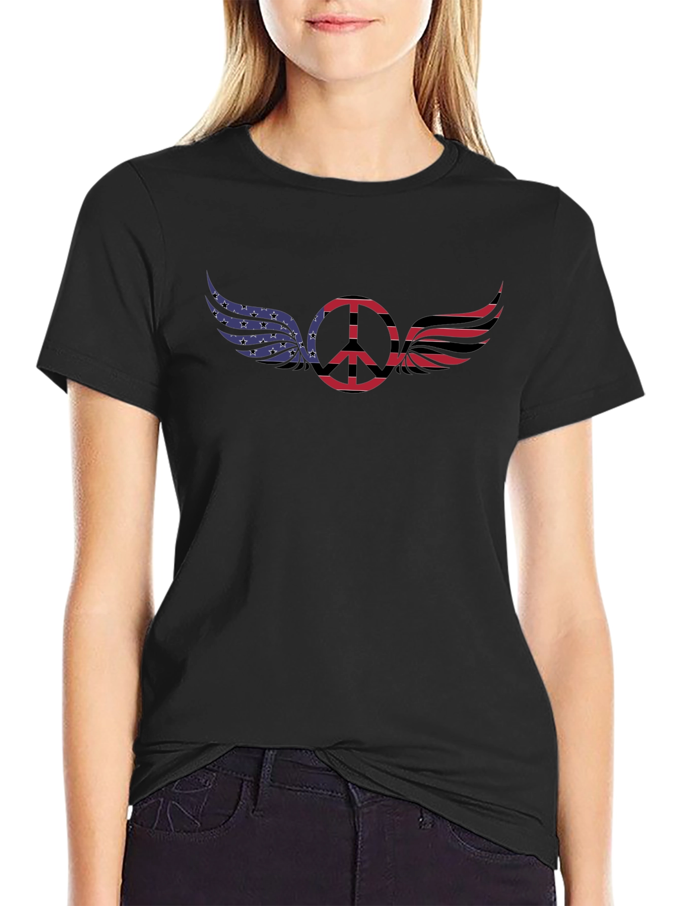 Patriotic Peace Wings Graphic Tee