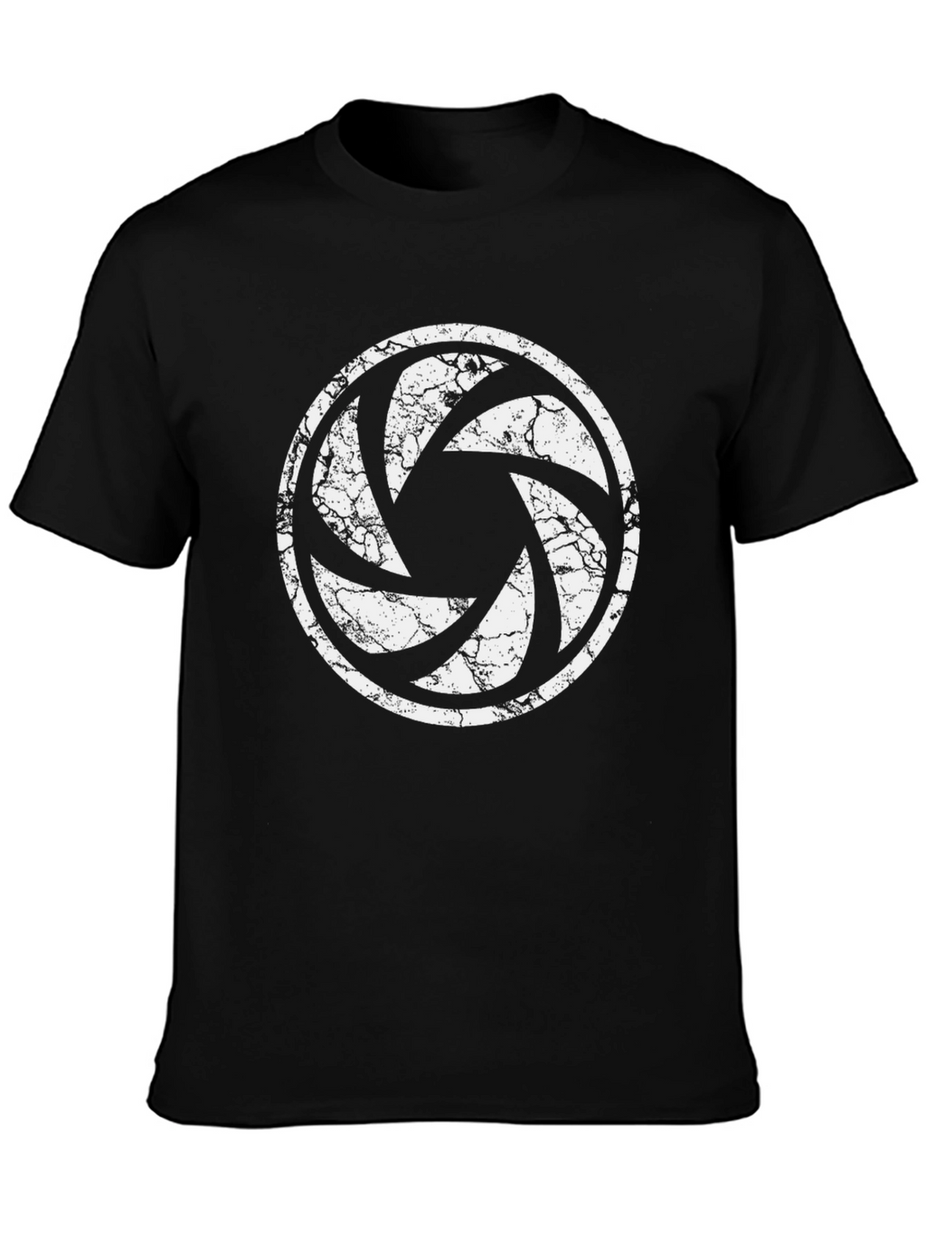 Photographer Aperture Distressed Black T-Shirt