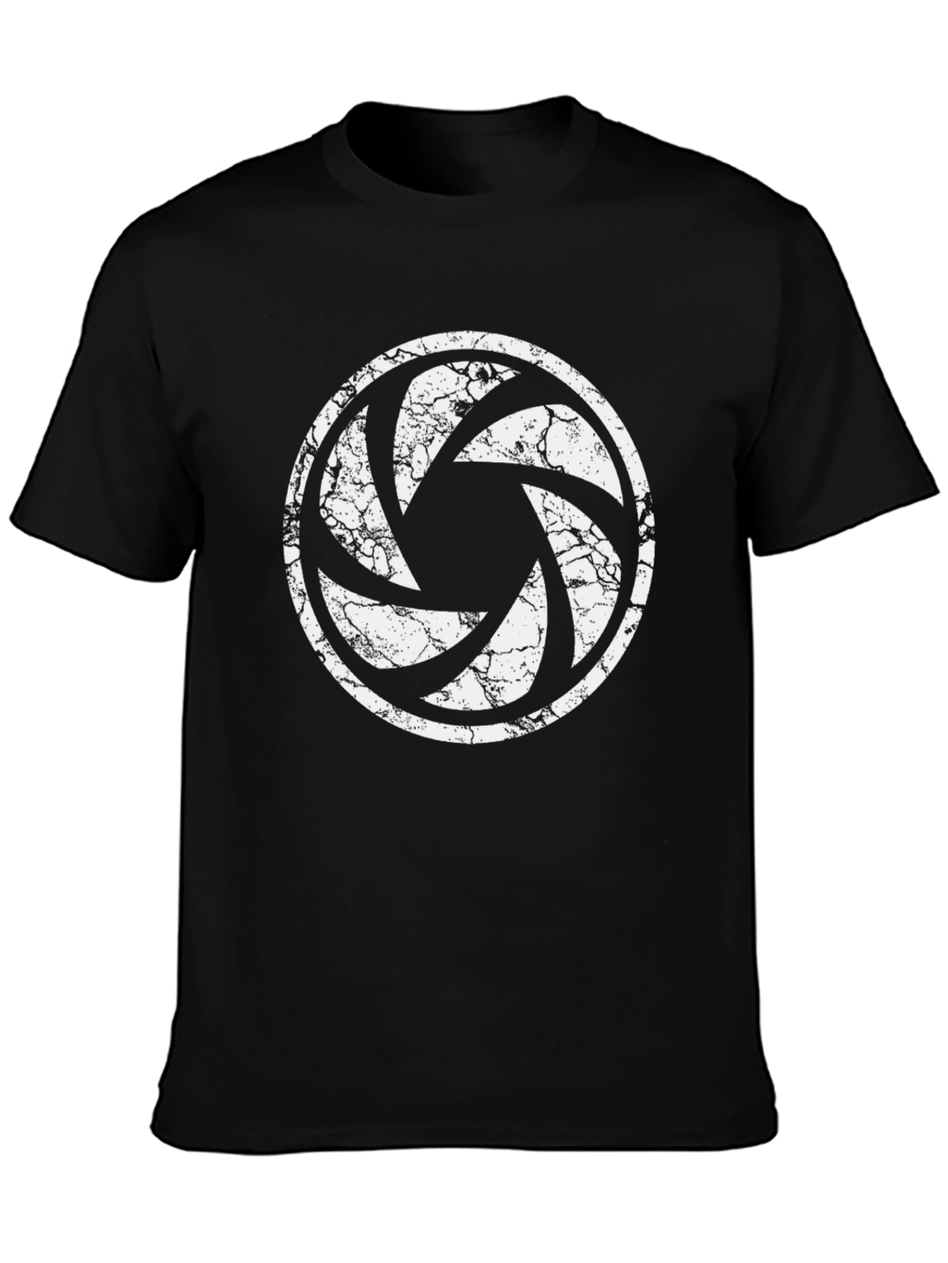 Photographer Aperture Distressed Black T-Shirt