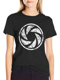 Photographer Aperture Distressed Black T-Shirt