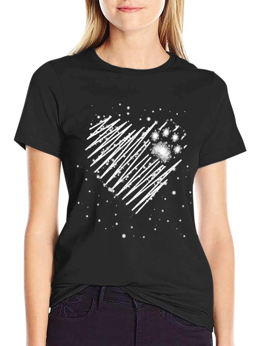 Heart Paw Print Graphic Tee