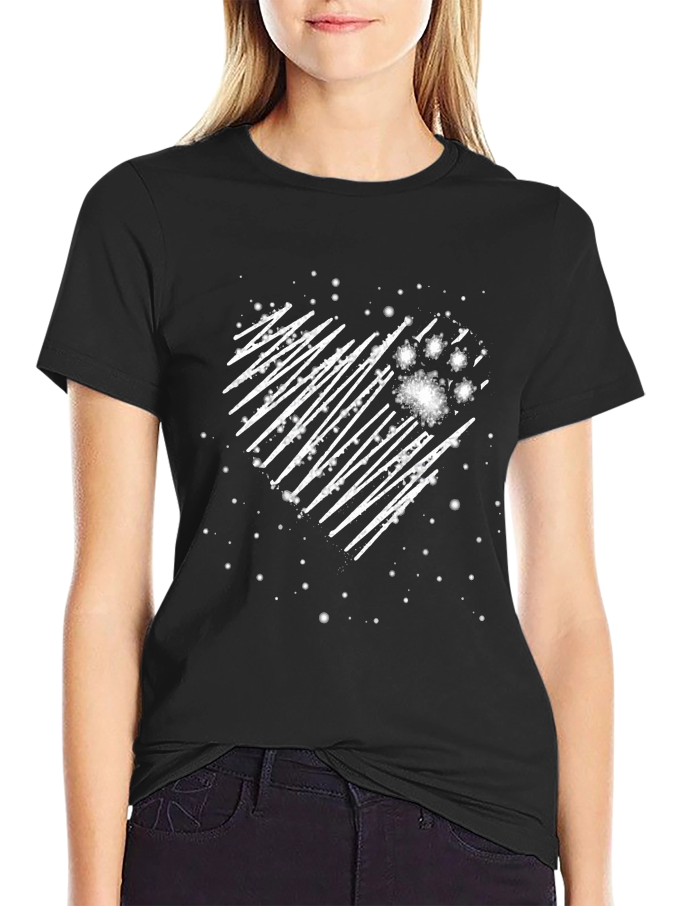 Heart Paw Print Graphic Tee