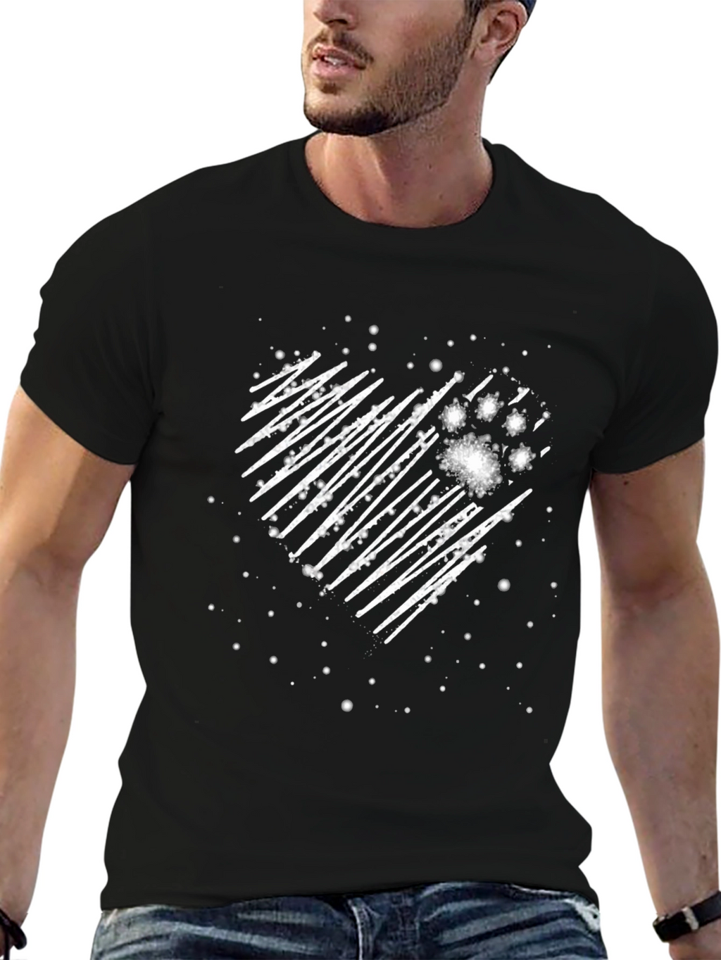 Heart Paw Print Graphic Tee