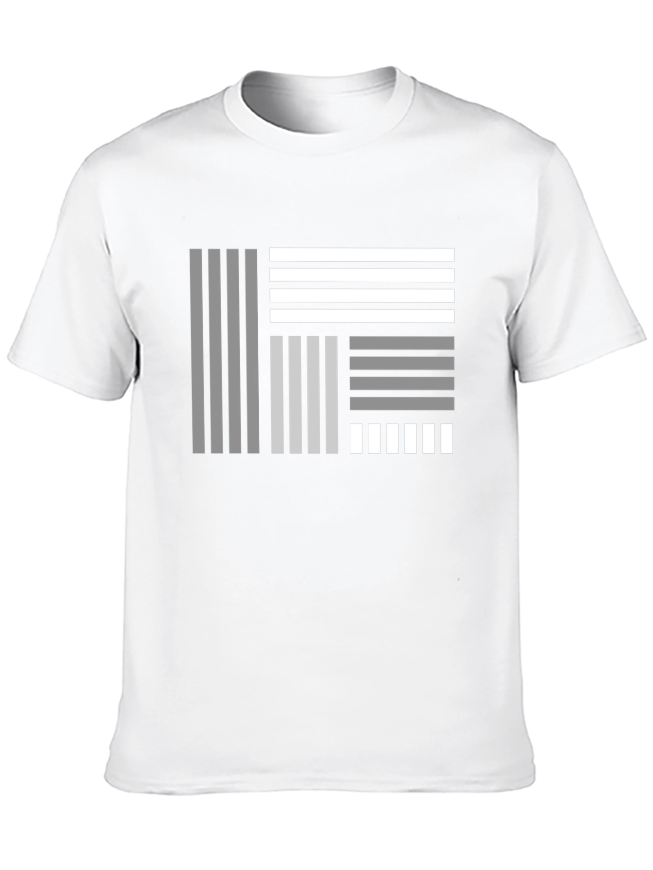 Abstract Geometric Striped Graphic Black T-Shirt
