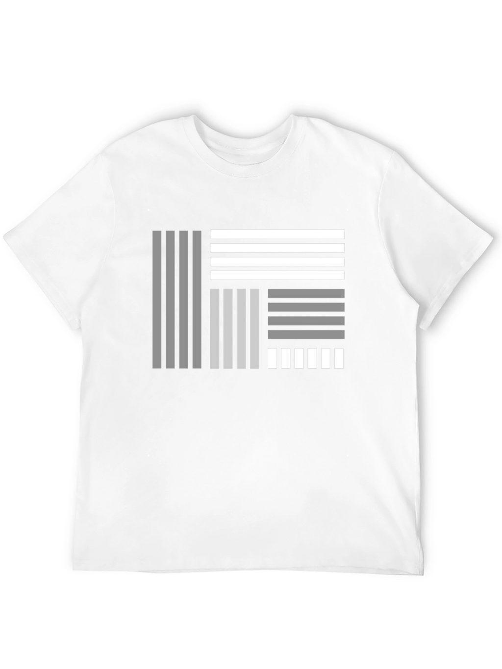 Abstract Geometric Striped Graphic Black T-Shirt