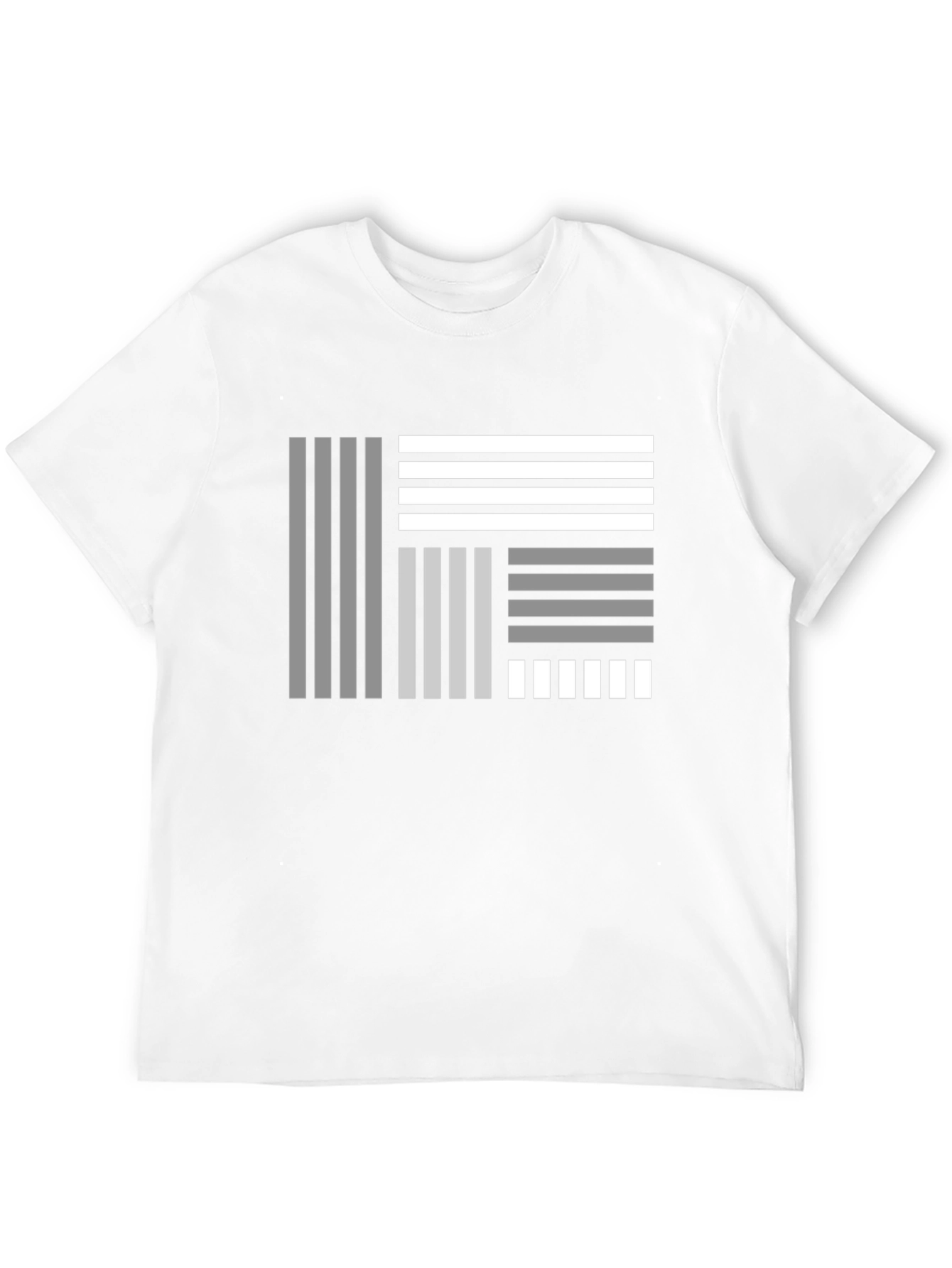 Abstract Geometric Striped Graphic Black T-Shirt
