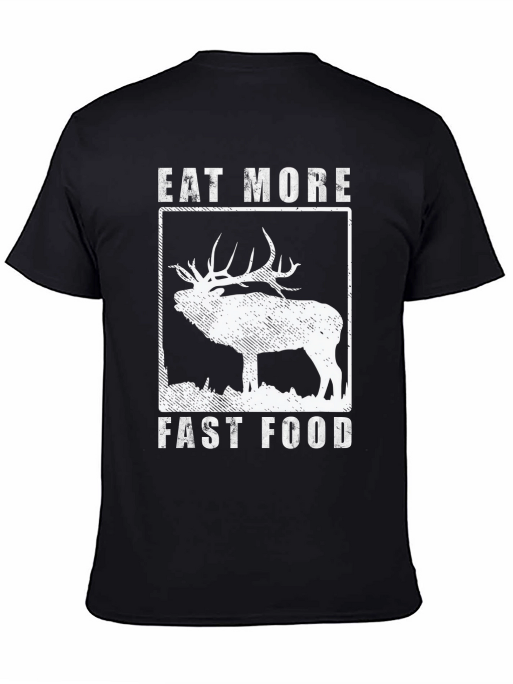 Eat More Fast Food Elk T-Shirt - Black