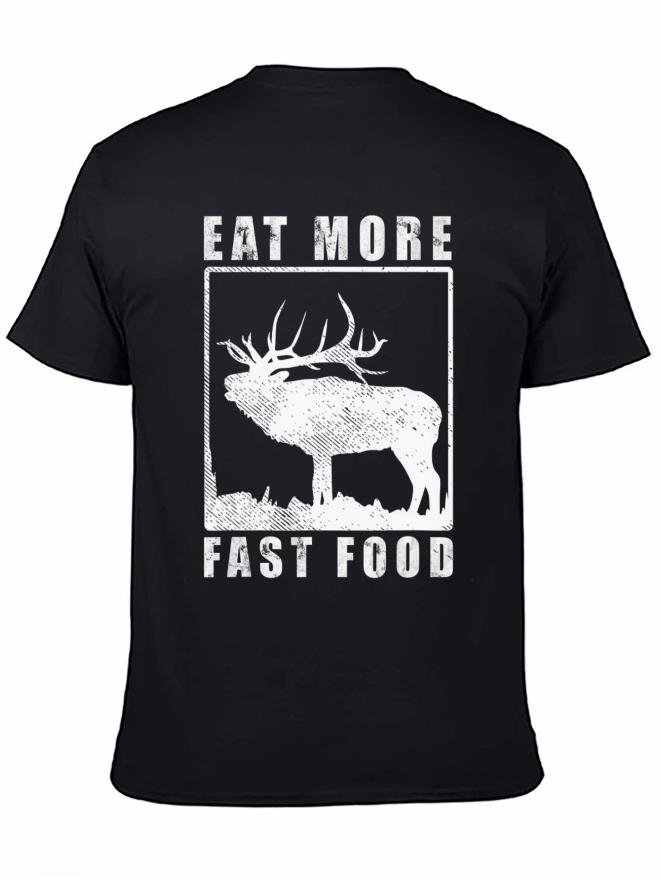 Eat More Fast Food Elk T-Shirt - Black