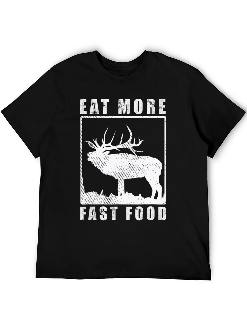 Eat More Fast Food Elk T-Shirt - Black