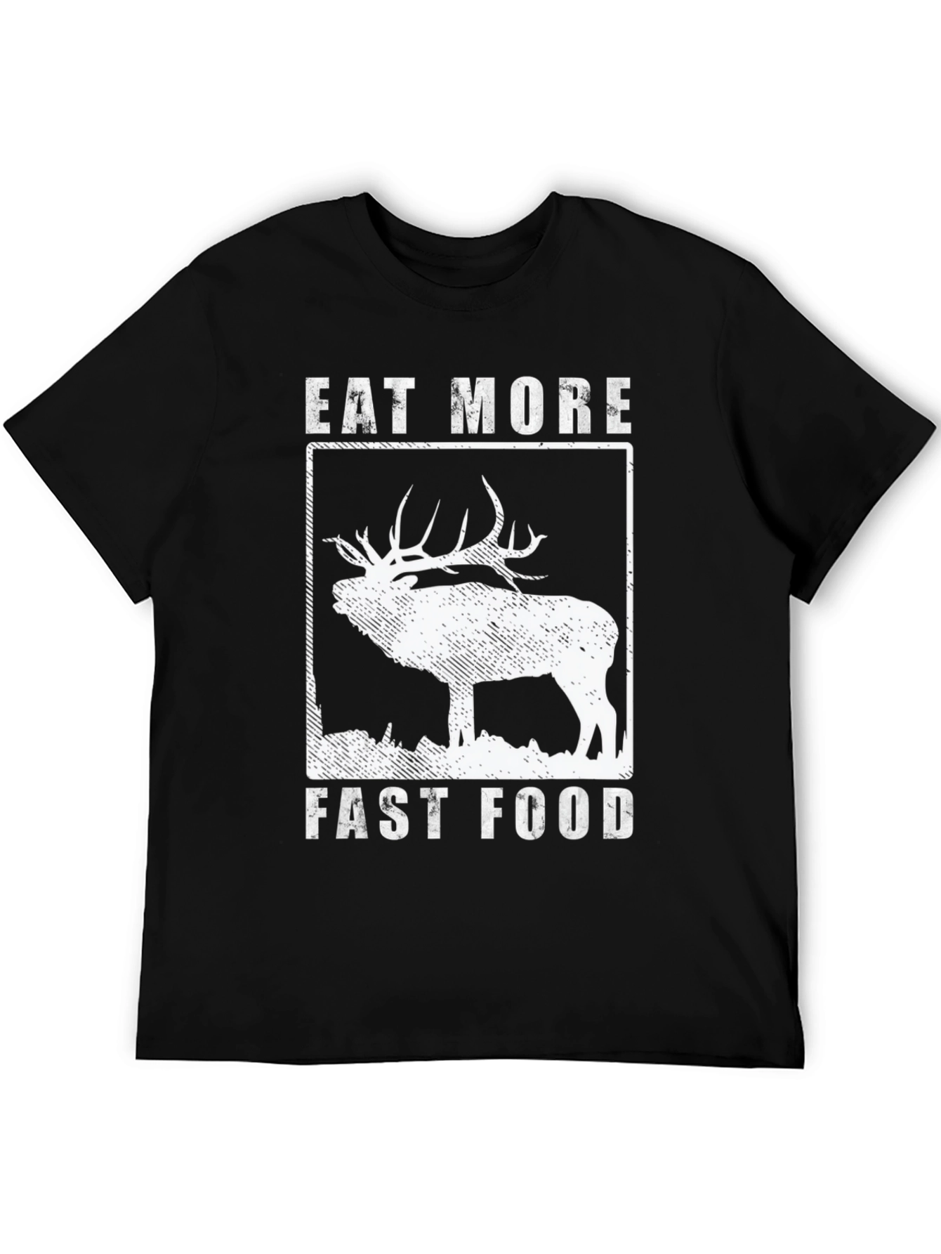Eat More Fast Food Elk T-Shirt - Black