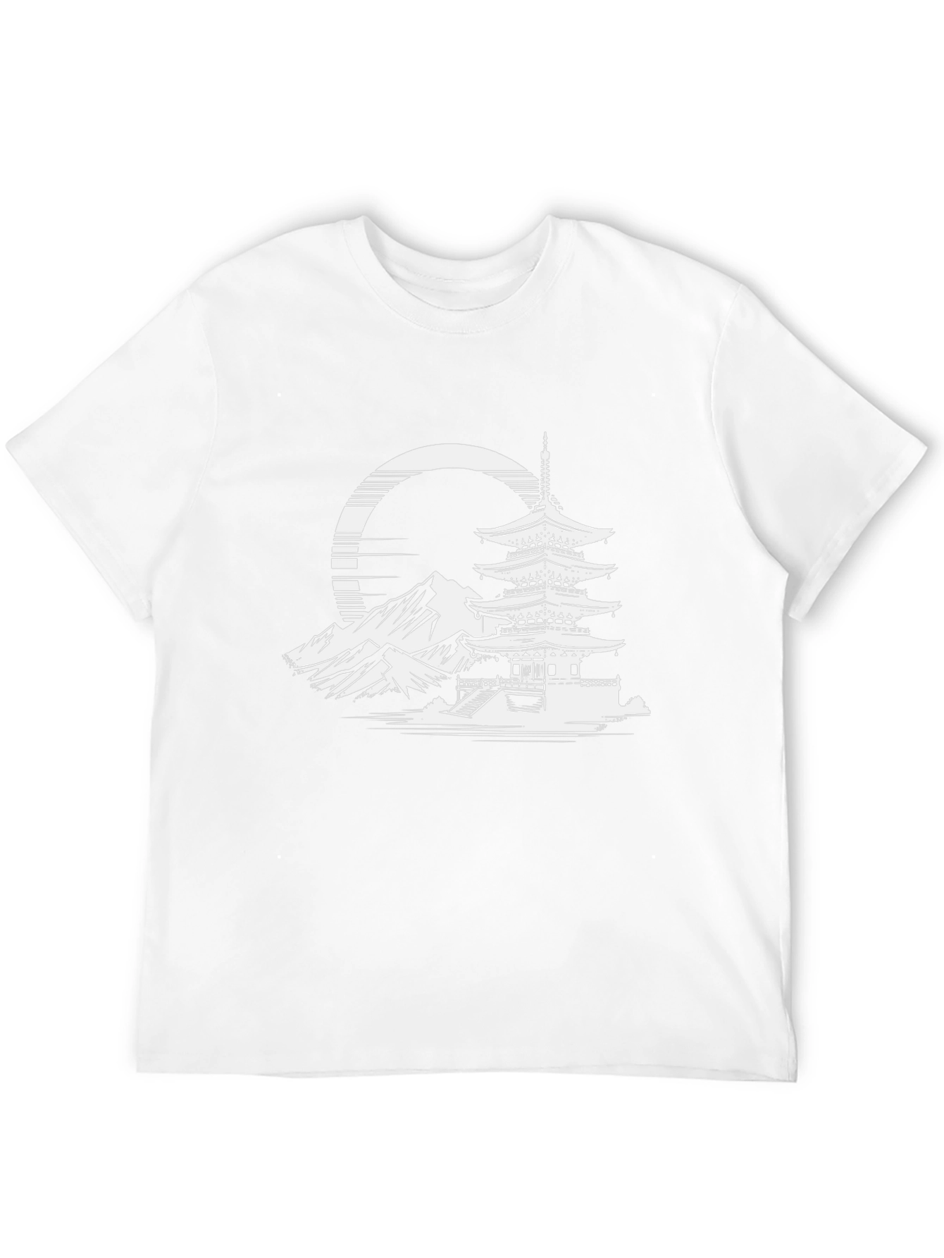 Japanese Pagoda Graphic Tee - Stylish Black T-Shirt
