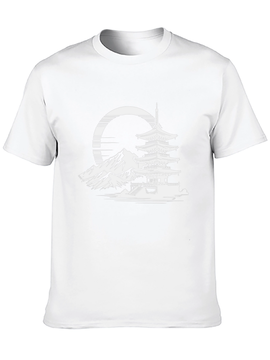 Japanese Pagoda Graphic Tee - Stylish Black T-Shirt