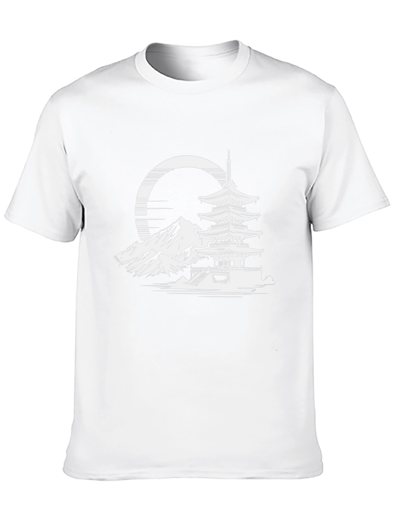 Japanese Pagoda Graphic Tee - Stylish Black T-Shirt