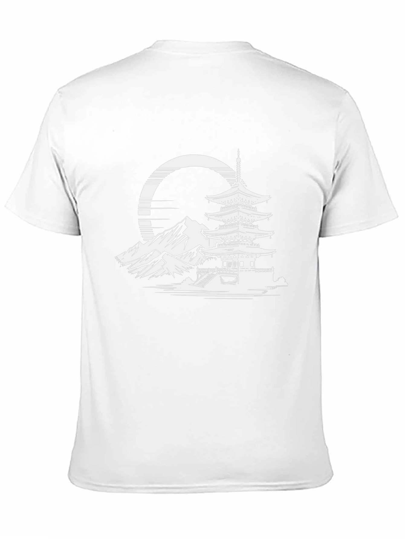 Japanese Pagoda Graphic Tee - Stylish Black T-Shirt