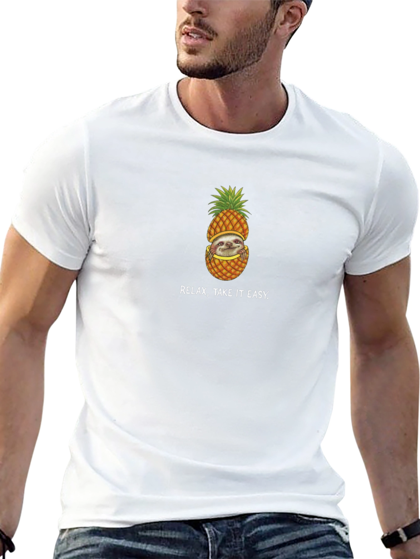 Relax Take It Easy Sloth Pineapple T-Shirt