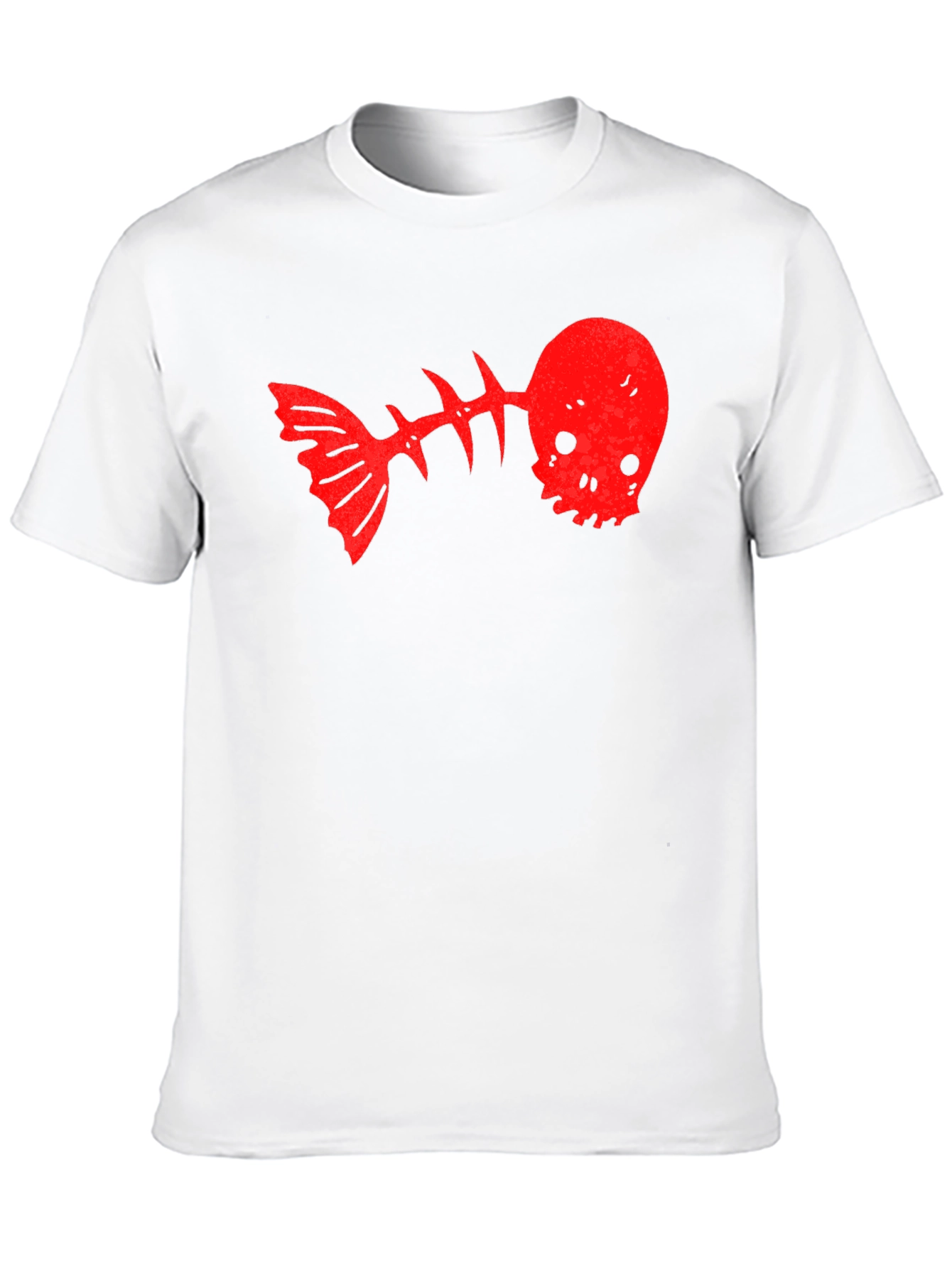 Skull Fishbone Graphic Tee - Black Casual T-Shirt
