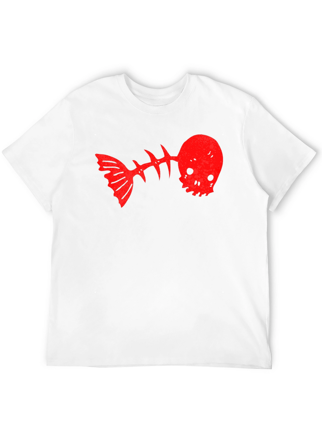 Skull Fishbone Graphic Tee - Black Casual T-Shirt