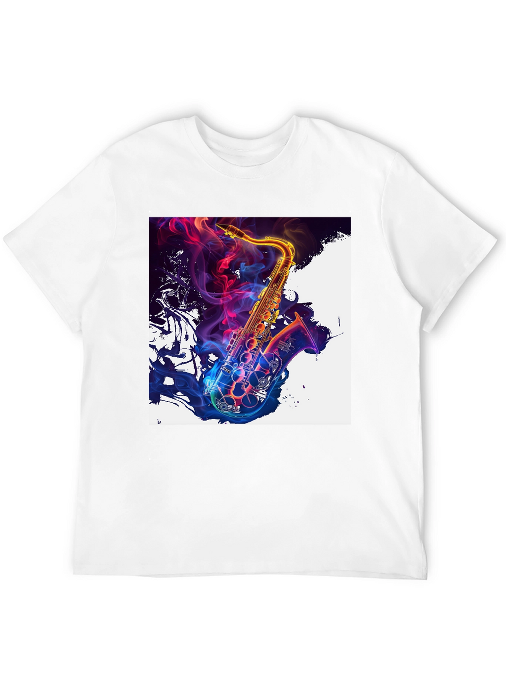 Saxophone Art Graphic T-Shirt - Vibrant Music Lover Tee