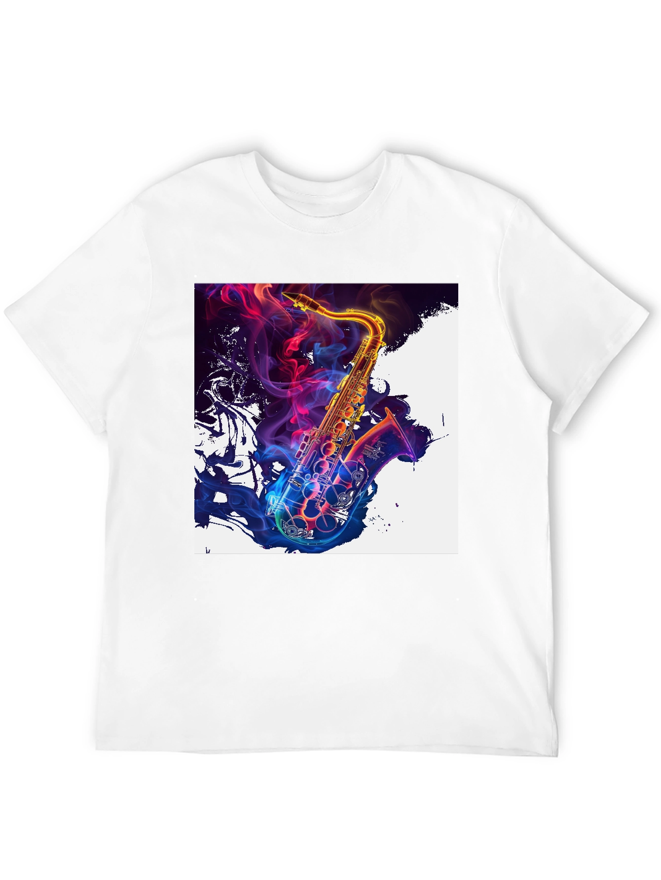 Saxophone Art Graphic T-Shirt - Vibrant Music Lover Tee