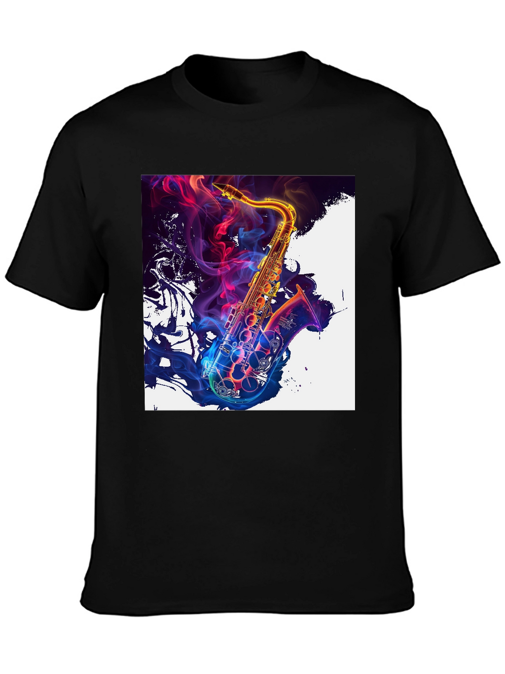Saxophone Art Graphic T-Shirt - Vibrant Music Lover Tee