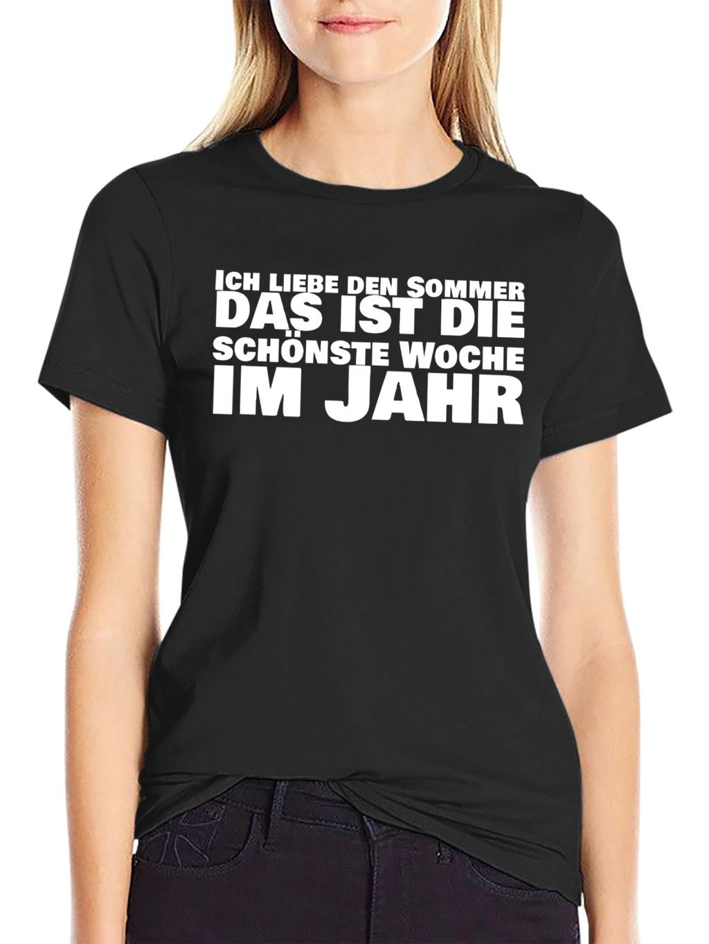Ich Liebe Den Sommer Black Graphic T-Shirt