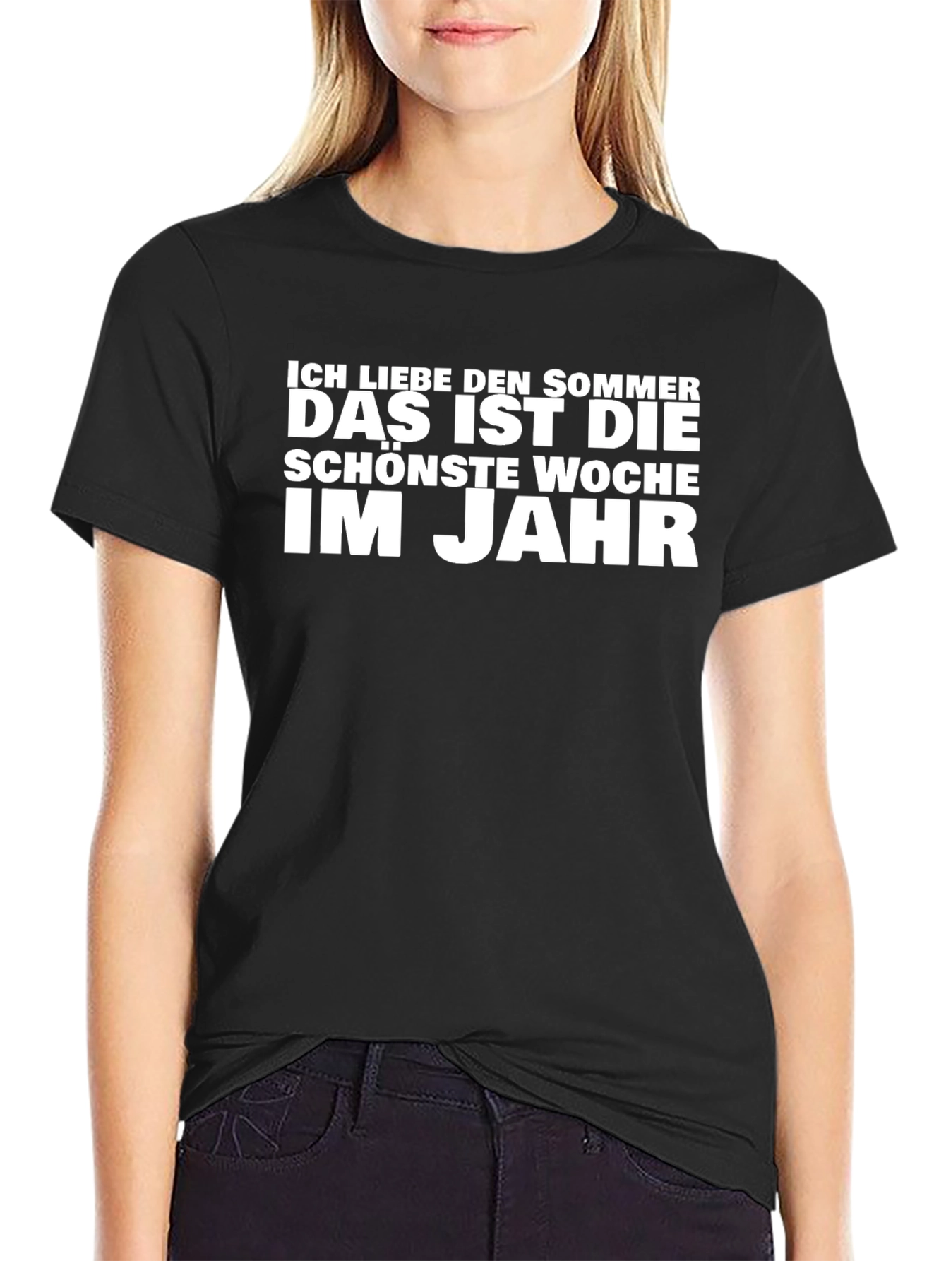 Ich Liebe Den Sommer Black Graphic T-Shirt