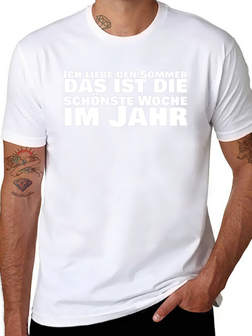 Ich Liebe Den Sommer Black Graphic T-Shirt